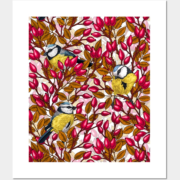 Birds and dog rose hips Wall Art by katerinamk